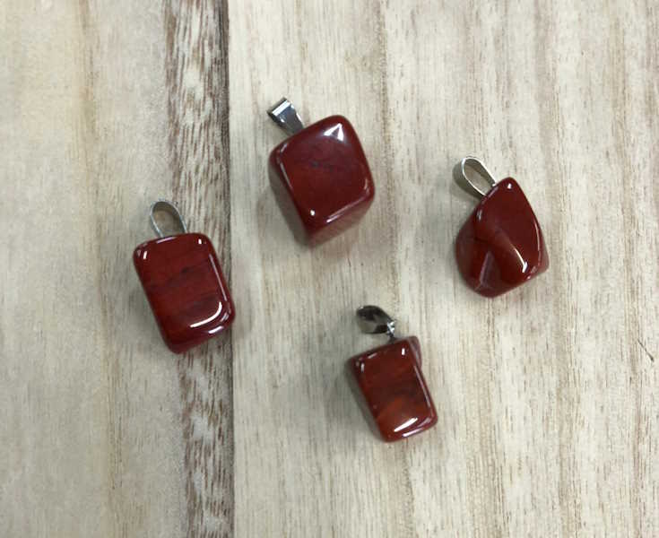 Colgante Rodado Jaspe Rojo 2 cm aprox